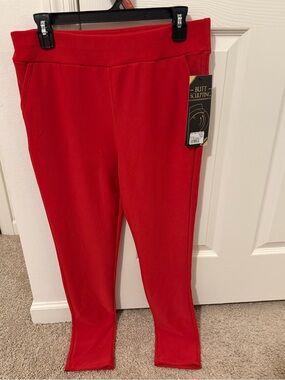 High-Waist Butt Sculpting Leggings - Red